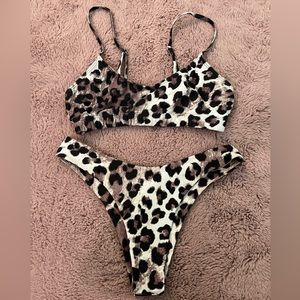 Leopard Print High Cut Bikini